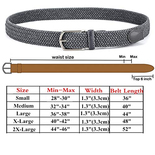 Image of Braided Canvas Woven Elastic Stretch Belts for Men /Women /Junior with Multicolored