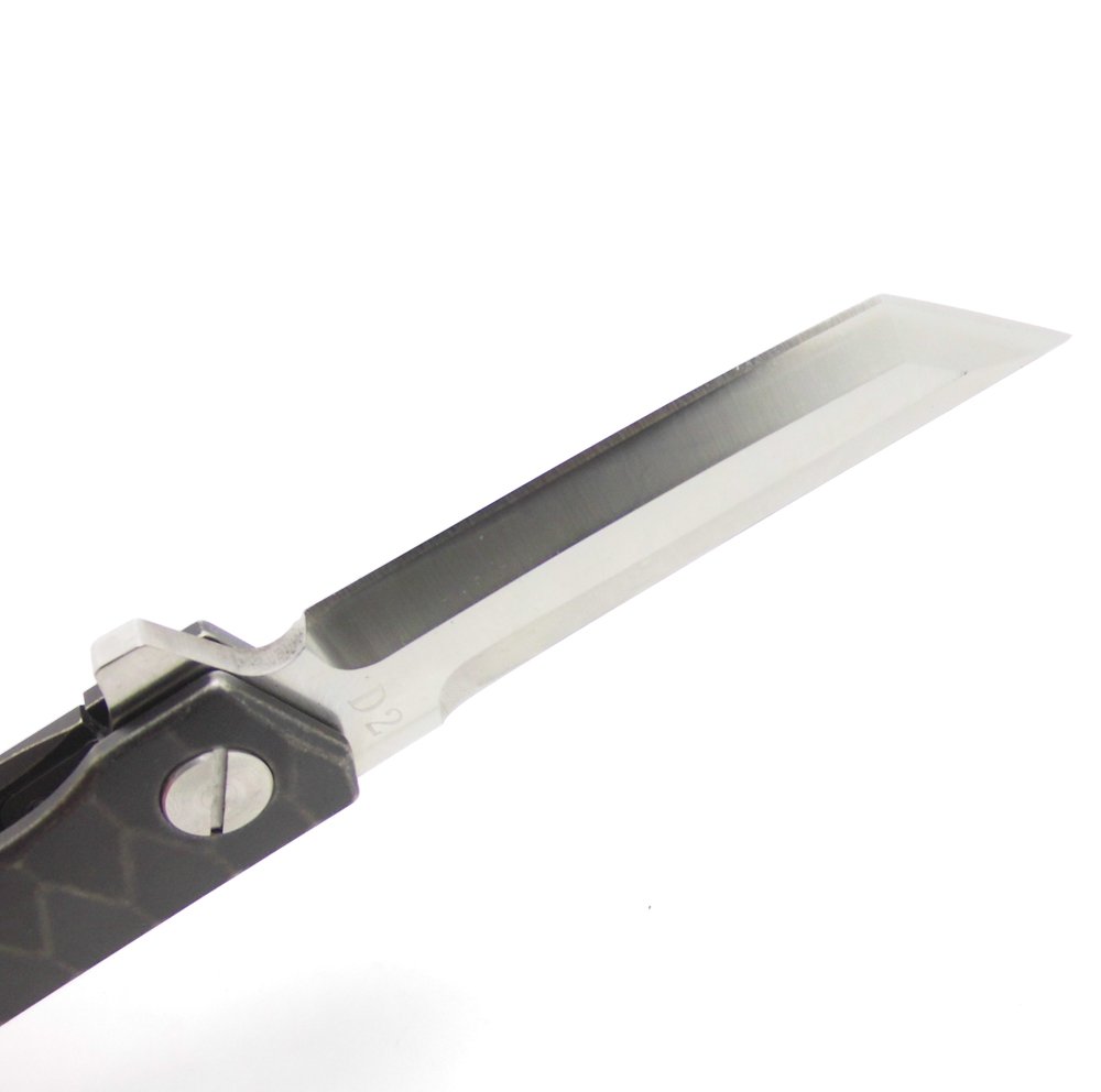 Masalong Survival Tactical Titanium Handle D2 Blade Pocket Hunting Outdoor Folding Knife (A2)