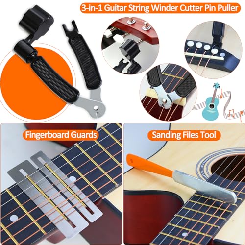 28pcs guitar tool kit guitar accessories gifts for men guitar maintenance kit with carry bag guitar repair kit for acoustic electric guitar ukulele bass banjo timdam guitar setup kit guitar gifts