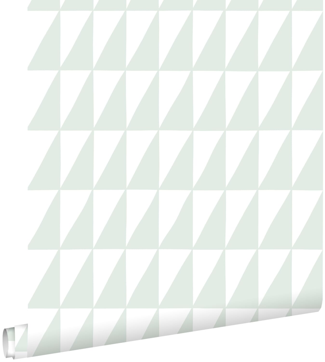 ESTAhome Tapeta trójkąty graficzne miętowej zieleni 53 cm x 10.05 m