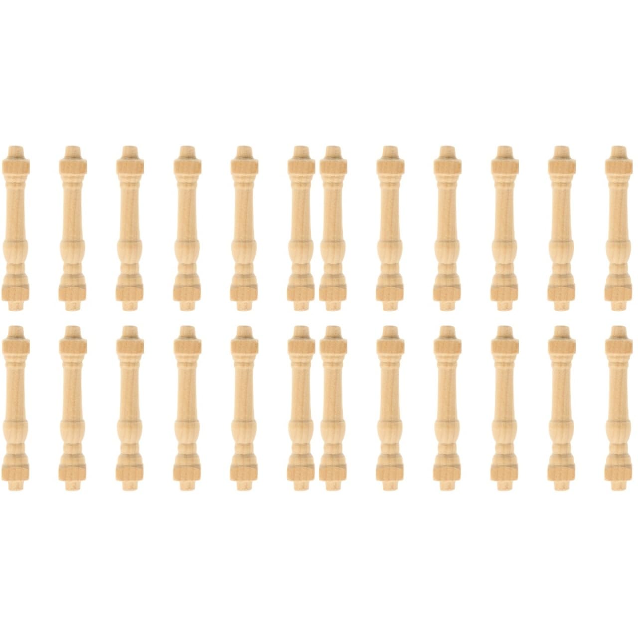 TOYANDONA Railing Model Miniature Pcs Railing Post Doll House Wood Child Spindle Train Handrails Model