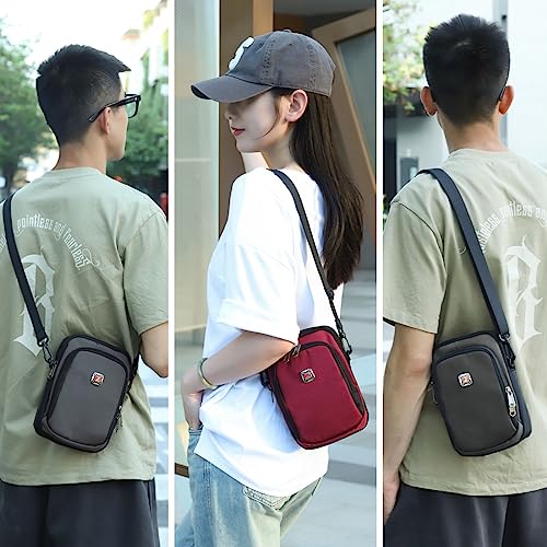 Image of Unisex Casual Fashion Multifunctional Mini Shoulder Bag Crossbody Bag Travel Passport Wallet Bag