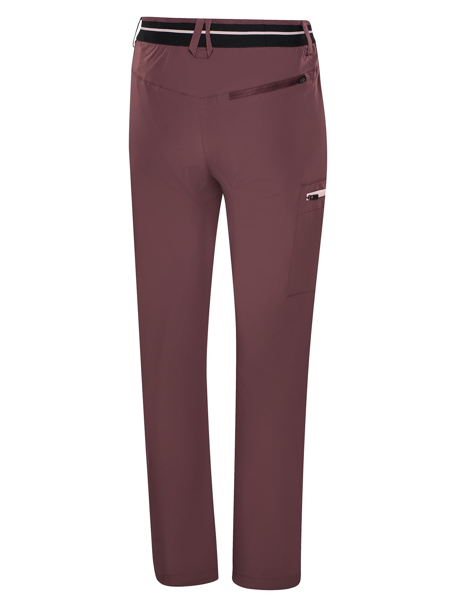 Black Crevice Damen Cargo Trekkinghose I Leichte Outdoor Hose mit 4-Wege-Stretch, Reißverschlusstaschen, elastischem Bund & Beinregulierung I Wandern, Reisen oder Alltag