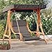 vidaXL Hollywoodschaukel, Gartenschaukel mit Auflage Dach, Hängesessel für Garten Terrasse, Hängeschaukel Hängestuhl, Massivholz Fichte