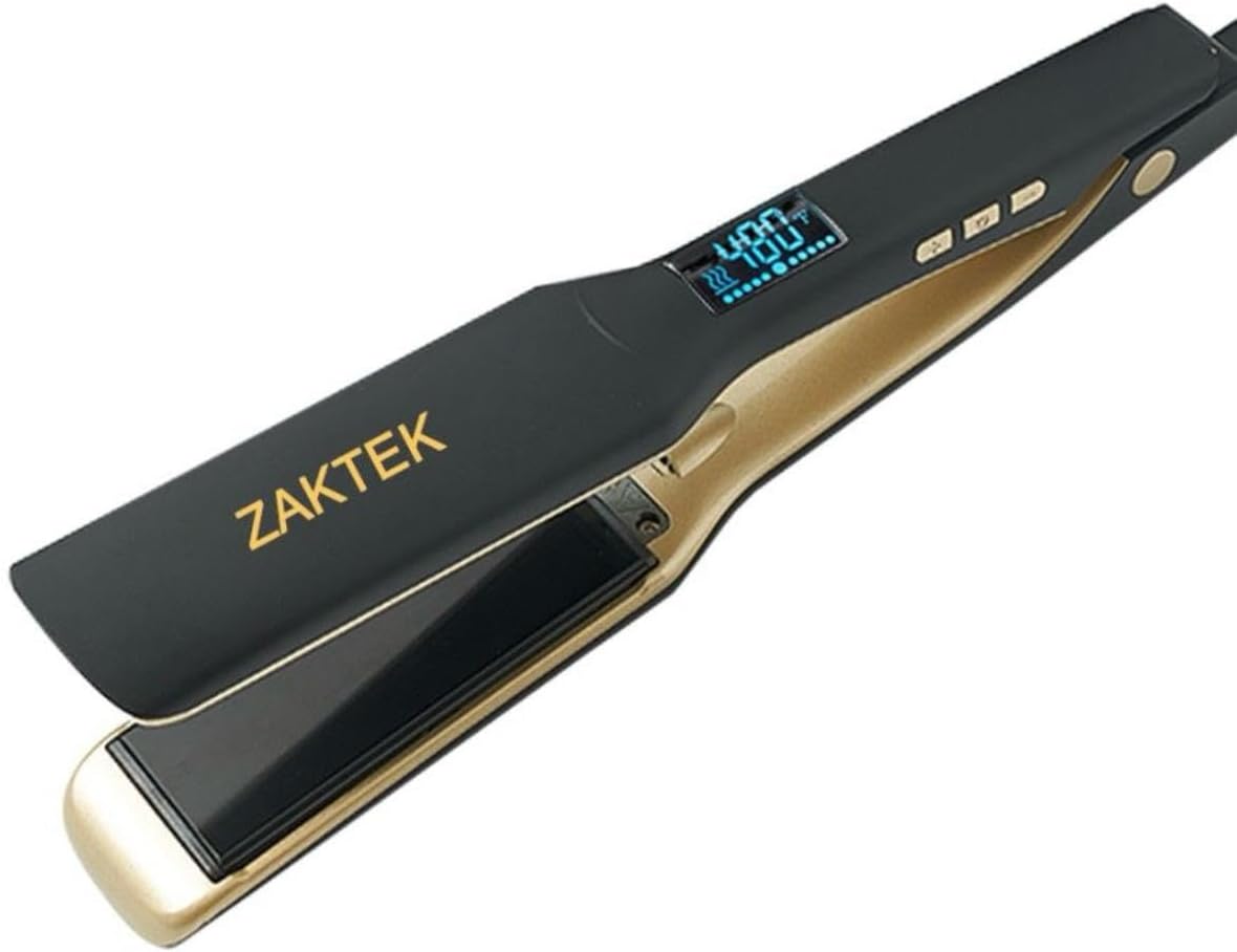 Professional Salon model hair straightener, Infrared technology Nano Titanium flat iron for shiny and ultra-smooth hair, Adjustable heat settings range from 170℉ to 450℉,Suitable for all types of hair Professional Salon model hair straightener, Infrared technology Nano Titanium flat iron for shiny and ultra-smooth hair, Adjustable heat settings range from 170℉ to 450℉,Suitable for all types of hair