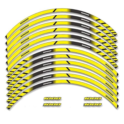 Autocollants de roue moto jaune réfléchissants durables pour jante Honda CBF1000