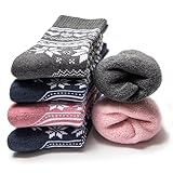 Occulto 6 PAAR WARME DAMEN SOCKEN, THERMOSOCKEN aus BAUMWOLLE, DICKE WINTERSOCKEN (39-42, Norweger)