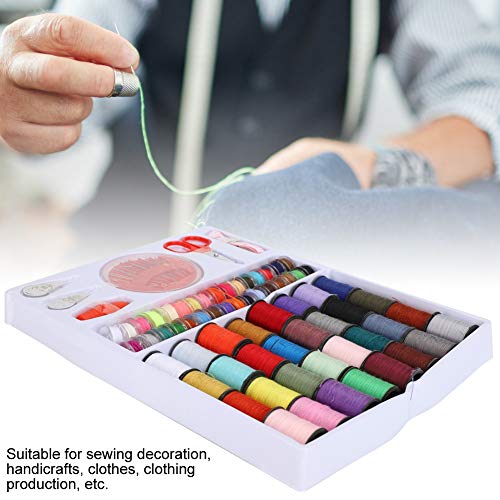 Set de 64 hilos de costura con accesorios para máquina y mano miniatura 2