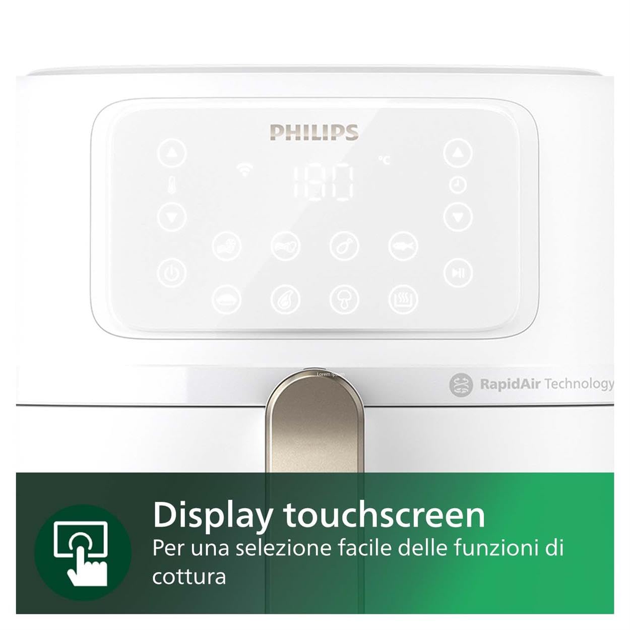 Philips Airfryer Serie 5000 XXL, 7,2L (1,4Kg) - 6 porzioni, Friggitrice ad Aria 16-in-1, connessione Wifi, 90% di grassi in meno con Tecnologia Rapid Air, app HomeID. Bianco(HD9285/00)