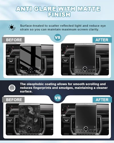 Image of CDEFG 2Pcs Anti Glare Matte for 2025 2026 GMC Yukon Screen Protector, Tempered Glass for 2025 2026 GMC Yukon Accessories (16.8 inch Navi & 11 inch Dash), Anti Fingerprints Screen Cover