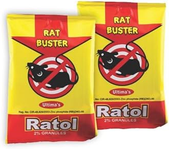Ratol Rat Buster - Pack of 2 (50gm Each) | Fast-Acting Rat Killer for Homes & Offices | Safe & Effective Rodent Control Solution