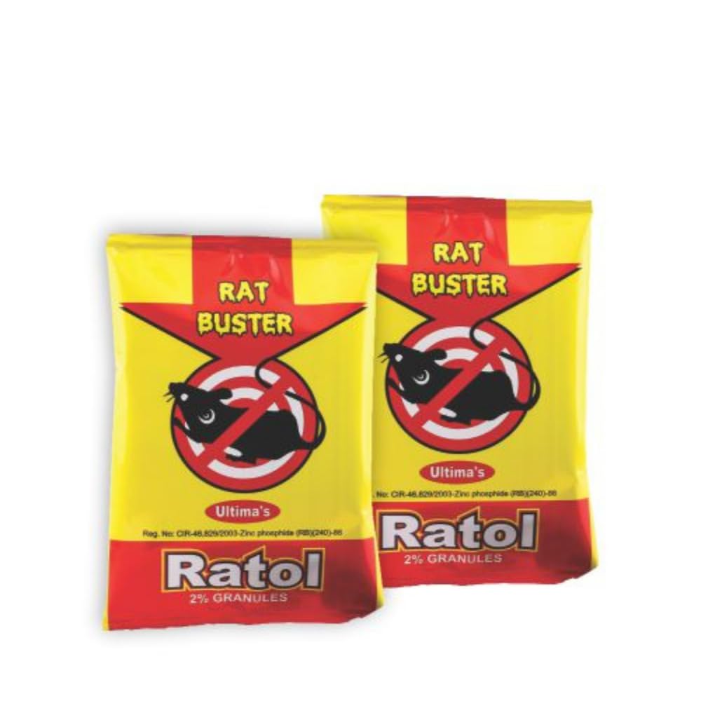 Ratol Rat Buster - Pack of 2 (50gm Each) | Fast-Acting Rat Killer for Homes & Offices | Safe & Effective Rodent Control Solution