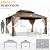 YOLENY 10' X 13' Hardtop Gazebo Galvanized Steel Outdoor Patio Gazebo Canopy Double Roof Pergolas Aluminum Frame with Netting and Curtains for Garden, Patio, Lawns, Parties