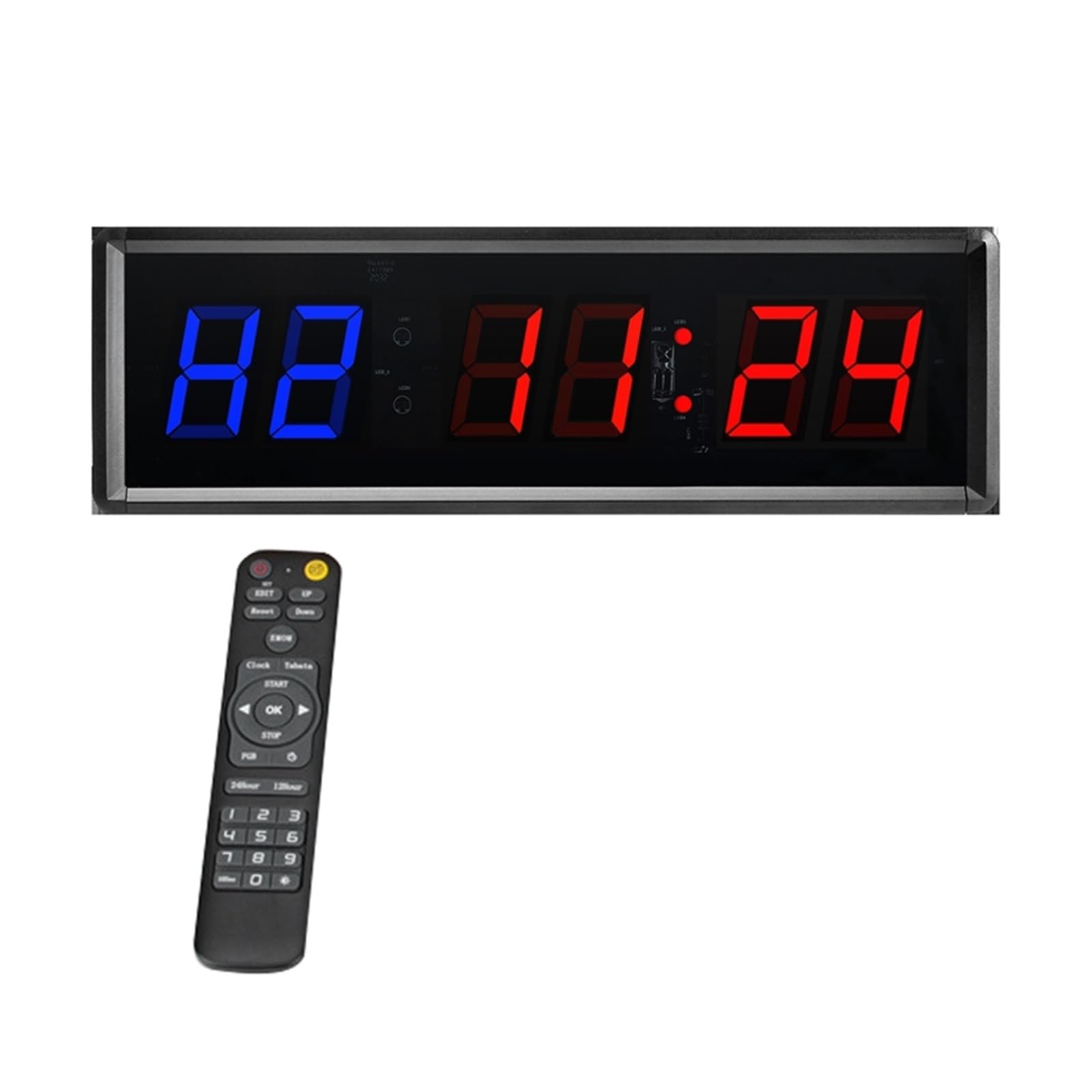 Minuteur de Gym, Minuterie de Gymnastique à 6 Chiffres 1.5 Pouces, minuterie d'intervalle LED, Compte rebours numérique, Horloge Murale, Fitness for Salle Sport Domicile