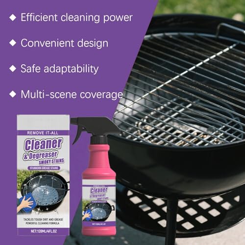 Grill Entfetter Spray,Grill Cleaner Spray,Backofen & Grillreiniger Extra Stark,Fettlöser für Grillroste,All Purpose Cleaning Spray for Oven,Grill,Heavy Grease Cleaning,Löst Fett und Speisereste