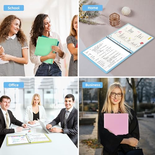 1 Inch Binders 3 Ring,6 Pack Three Ring Binder with 2 Pockets,PVC-Free,Customizable Clear View Cover for 8.5 x 11'' Letter Size Papers, Round Ring， Ideal for School, Office Supplie image 4