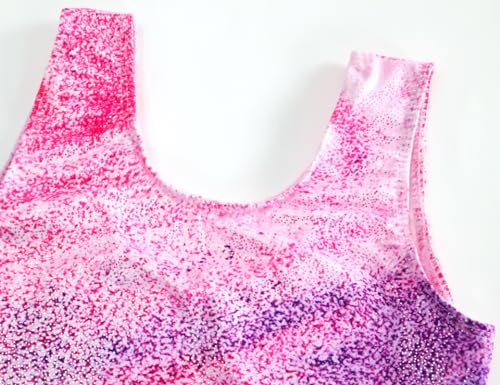Domusgo Girls Gymnastics Leotards Size 4T 5T Sparkly Colorful Stripes Tumble Bodysuits Sleeveless Outfits With Shorts thumb #3