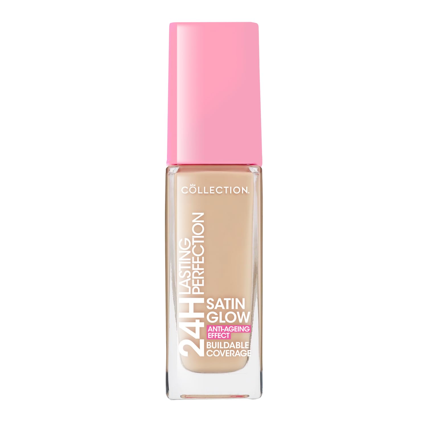 Collection Cosmetics Lasting Perfection Satin Foundation, Full Coverage, Anti-Ageing Effect, 24 Hour Wear, Contains Hyaluronic Acid, 27ml, Ivory Neutral