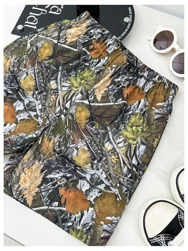 Boy's Camo Shorts Casual Maple Leaf Print Summer Athletic Shorts with Pockets3