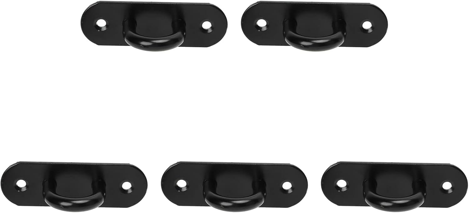 Semme 5PCS 304 Stainless Steel Pad Eye Plate Reinforced Oval Ceiling Hook 6mm Thickened Brushed Finish Duty Load Bearing for Hammocks Chandeliers Swings Indoor Outdoor Use (9mm)