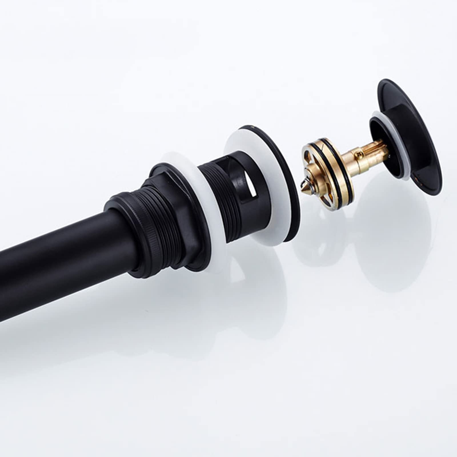 Bonde Lavabo avec Trop Plein Bonde de Vidage Lavabo Bonde Clic Clac Noir Pop Up Laiton Universelle 1 1/4" Pour Évier De Cuisine Salle De Bain,UN