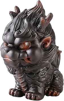 ENGENDER Kung Fu Tea Pet Chinese Kirin Tea Pet Purple Clay Tray Ornaments Zen Home Decor Ideal Accessories for Lovers