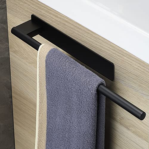 Gsocel Toallero de Baño sin Taladro,Toallero Adhesivo de Pared Colgador Toalla Acero Inoxidable para Baño y Cocina 39CM,Negro