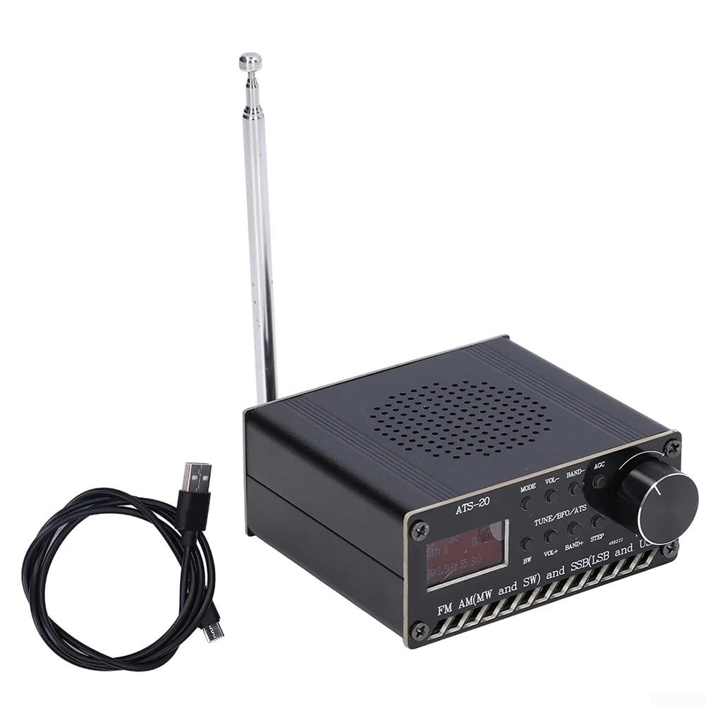 Radio Digitale Portatile, Ricevitore radio ATS 20+, Altoparlante ricevitore radio multi-banda portatile FM AM MW SW SSB (LSB e USB), 0,96 pollici per display OLED, Batteria 800mAh, 3.5 x 4.21 x 1.61in