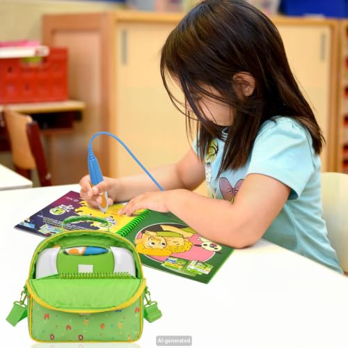 Portable Bag Compatible with Leapfrog LeapStart 3D Interactive Learning System for LeapFrog 2-in-1 LeapTop Touch for LeapFrog Scout and Violet 100 Words Book and Storage for 5-6 Books (Case only)Green - Image 2