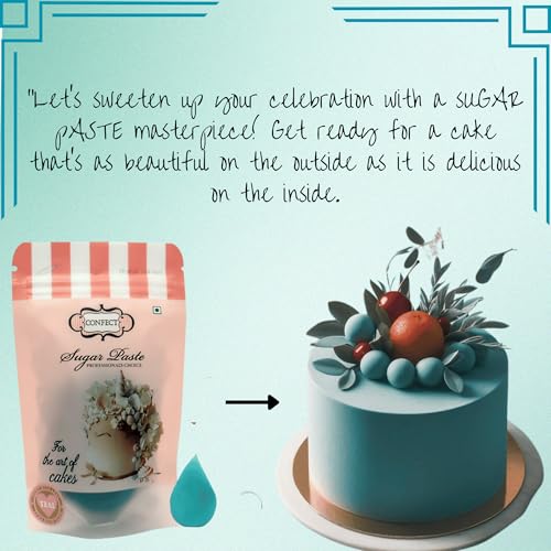 Image of Confect Sugar Paste | Edible Sugar Paste | Fondant for Cake Decoration | Chef's Choice for Cake Decorating (250g (Pack of 1), Teal)