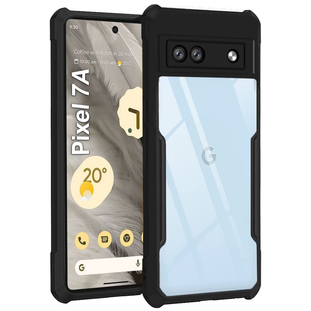WOW IMAGINE Shock Proof Clear Protective Back Case for Google Pixel 7A - AirEDGE Technology | 360 Degree Camera Protection | Transparent Hybrid Back Case Mobile Cover - Black (B0C55DVKWW) Amazon Price History, Amazon Price Tracker