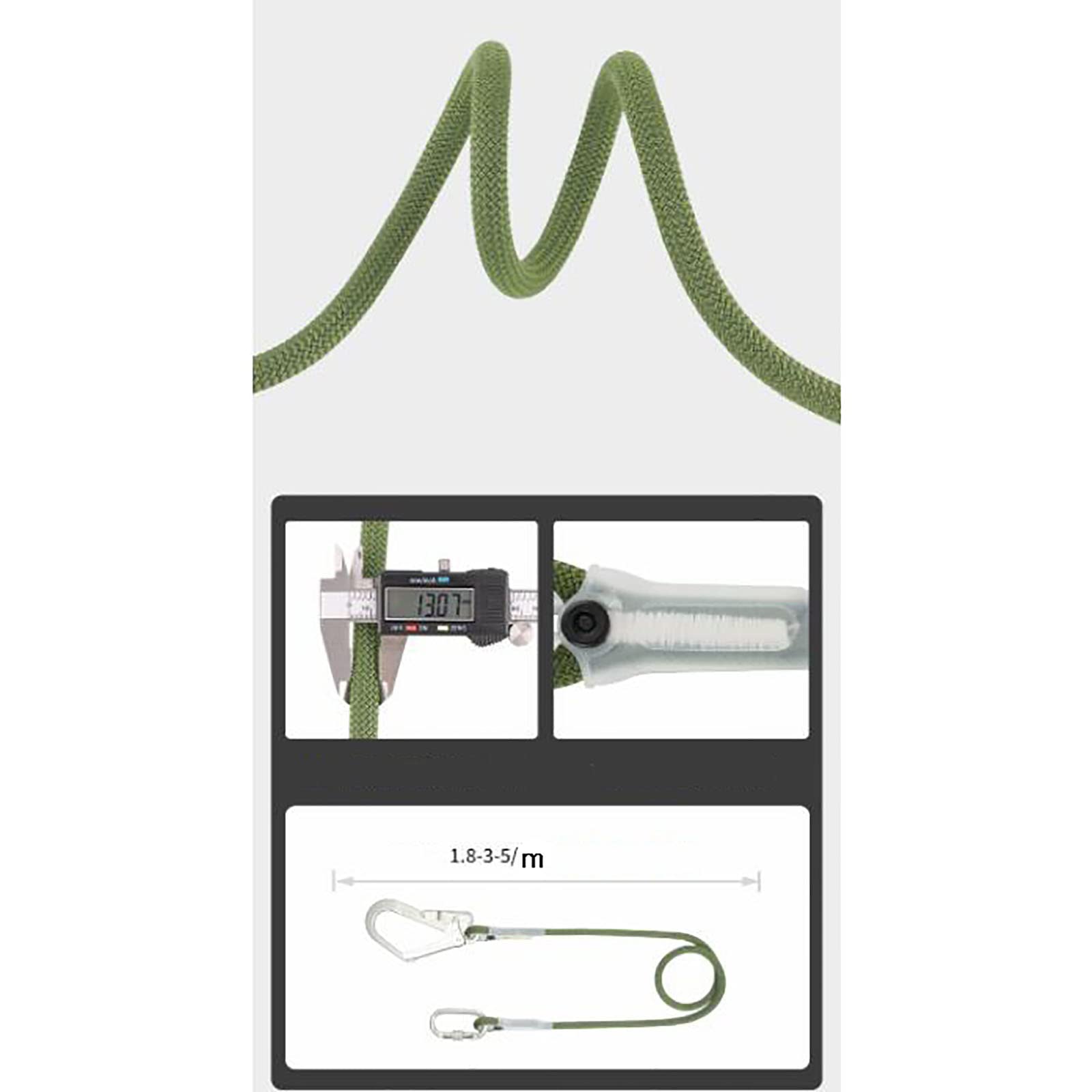 SwaYve Arneses de Seguridad de Medio Cuerpo con Cuerdas de Sujeción de Seguridad, Cordones Y Gancho Único, Kit de Sujeción de Caídas de Protección de Seguridad de Altura/a/3M