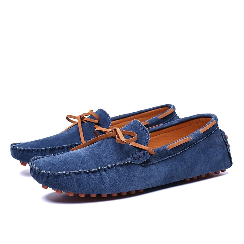 Mens Loafers Square Toe Suede Vamp Driving Loafers Moccasins Boat Shoes Flat Heel Flexible Anti-Slip Outdoor Casual Slip On3