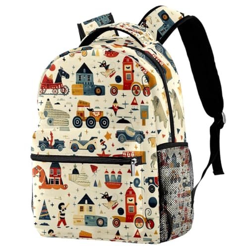 Sac à dos de voyage enfant anti-fuite avec porte-gourde externe et motif ludique