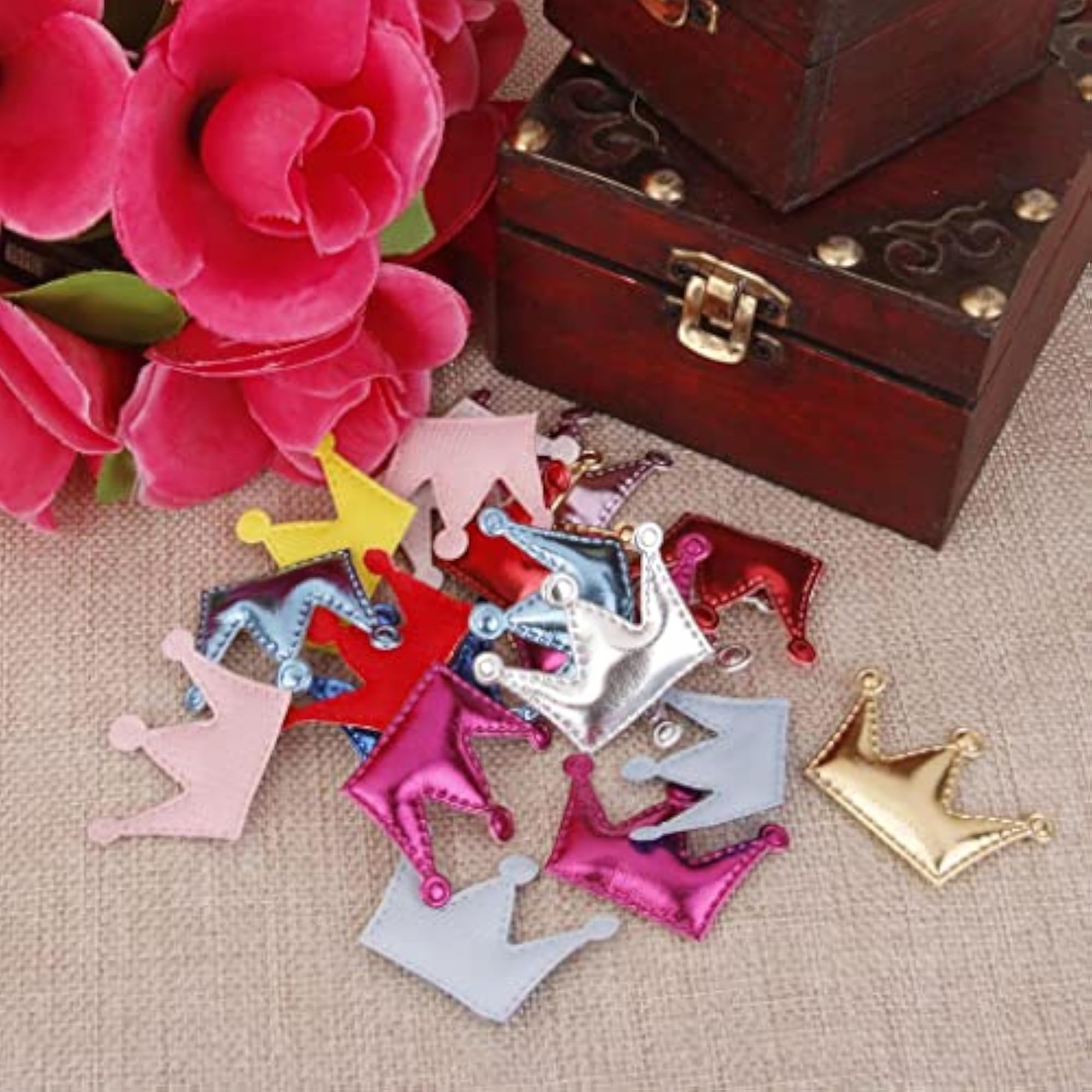 20pcs PU Crown Hair Clips for Baby Girls