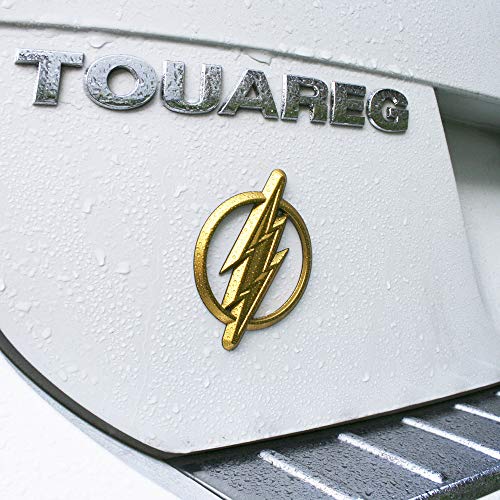 Image of Fan Emblems The Flash 3D Car Badge (Classic Logo - Gold Chrome)