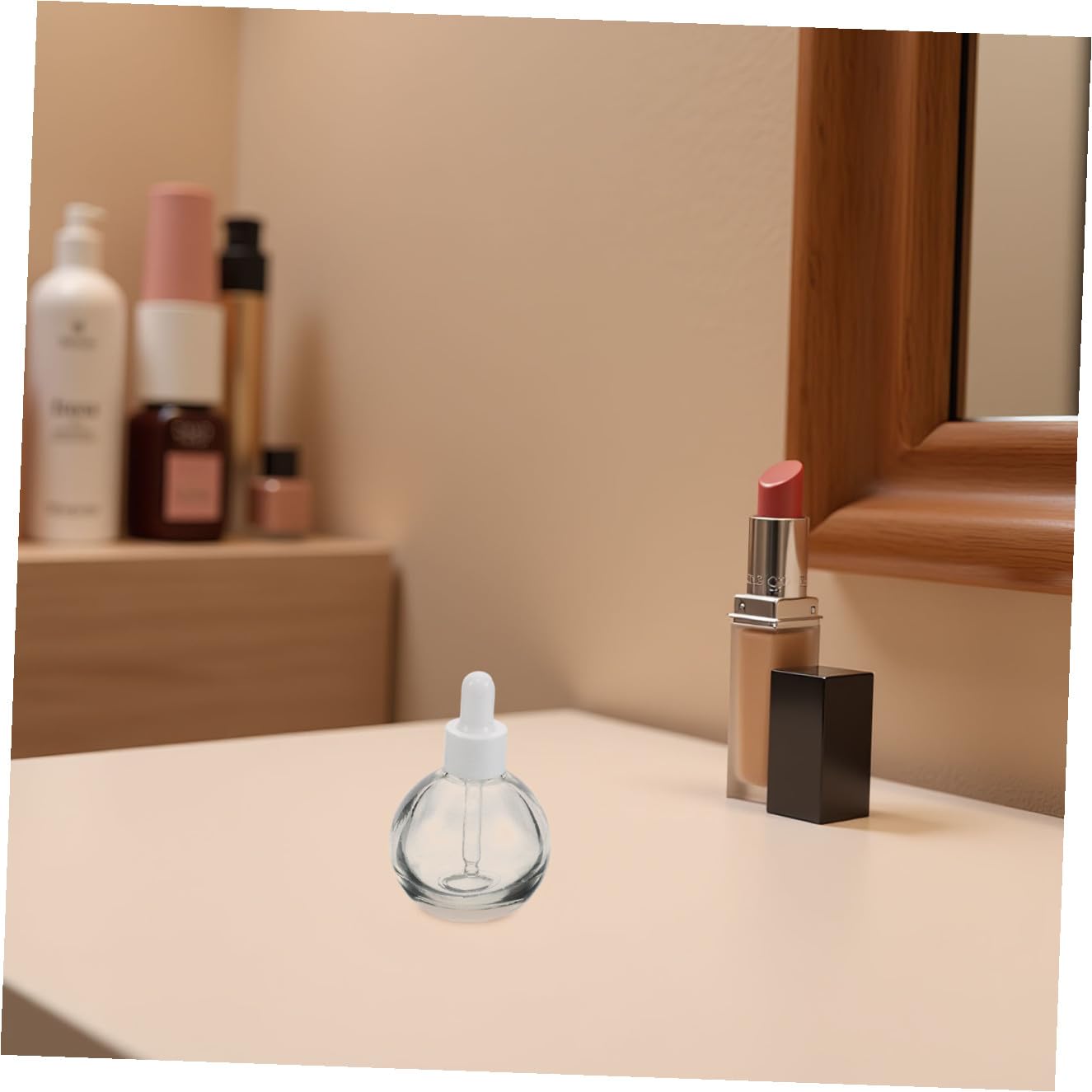 12 Pezzi 12 Flaconi Contagocce in Vetro da 30 Ml per Oli Essenziali, Bottiglie Rotonde Trasparenti con Anello di Chiusura Bianco, per Aromaterapia e Viaggi, Flaconi per Cosmetici e