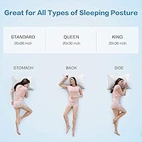 Vista 7 de Almohadas de espuma viscoelástica trituradas para dormir, juego de 2 almohadas de cama de tamaño estándar, ajustables, buenas para dormir de lado