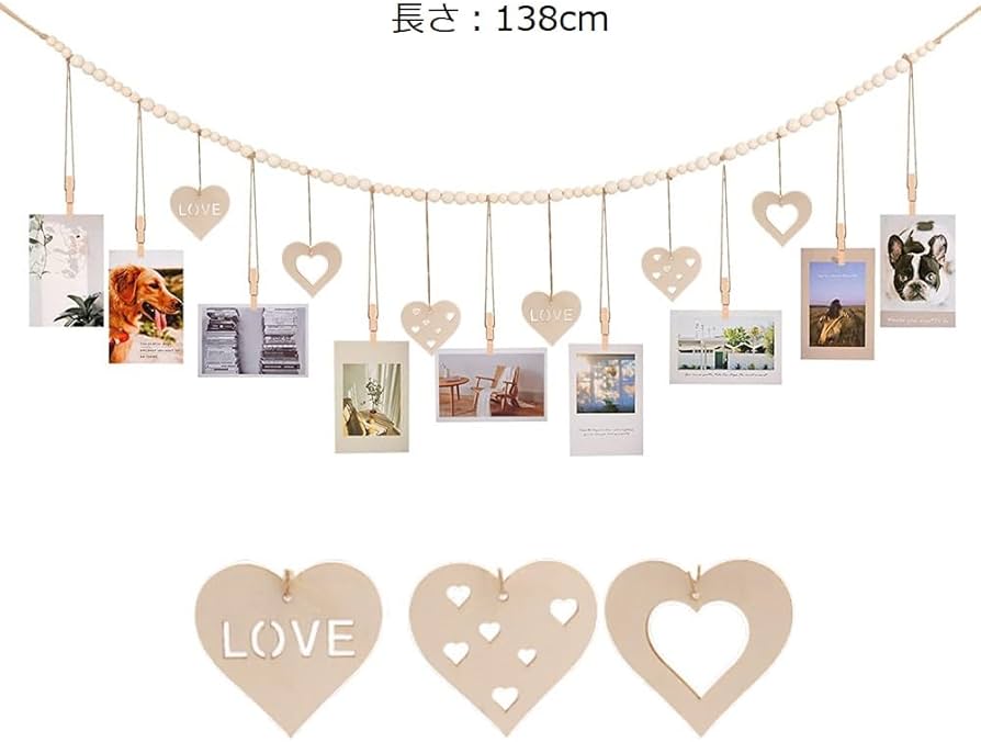 Amazon.co.jp: siawadeky 写真ガーランド 壁掛け 2タイプ入 写真