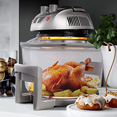 Fritteusen Lufthaushalt Visualisiert Nicht multifunktional Automatische Pommes-Frites-Maschine Sichtbares verdicktes Glas (Co(Luftfritteusen) (Grau 31 * 32 * 35 cm) Comfortable anniversary – Bild 6