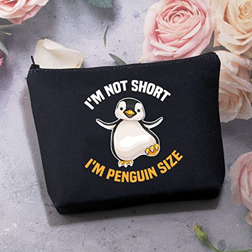 BDPWSS Funny Penguin Gift Penguin Lover Gift I'm Not Short I'm Penguin Sized Penguin Inspired Makeup Bag For Penguin Fans Animal Lover Zookeeper Gift (Penguin size bl)3