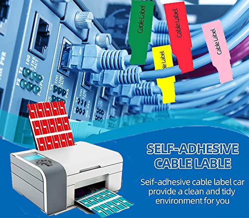 12 Sheet 360 Pcs Cable Labels Tags For Cable Management, Ytpzcl Colorful Waterproof Cord Labels Tags For Electronics, Self Adhesive Tear Resistant Wire Labels For Laser Printer And Handwriting #TOP3