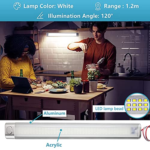 Intckwan Plafon Led 12v Autocaravana, Luz Led 12v, Tira Led 12v, 12V Interior Lampara, 6000K Blanca, Luces LED Coche para RV Caravana Camper Furgoneta Barco Techo Camión(2 Piezas) - imagen 5