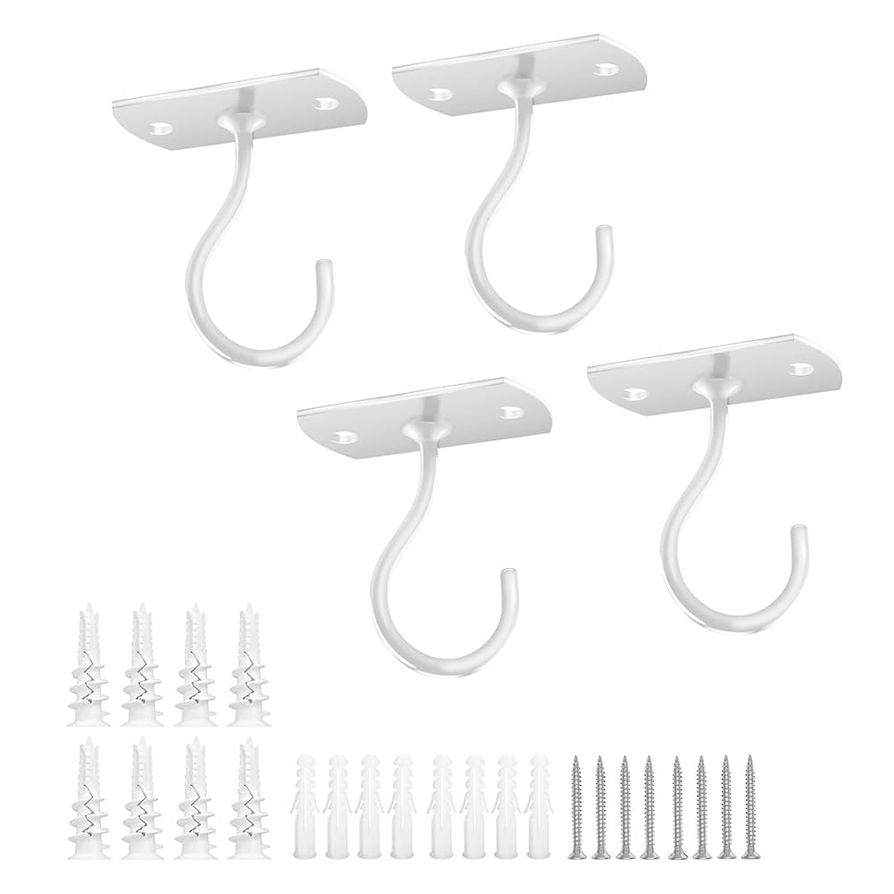 Littimoon Ceiling Hooks for Hanging Plants, Plant Hooks for Hanging Bird Feeders, Lanterns, Wind Chimes, Flower Pots Easy Install