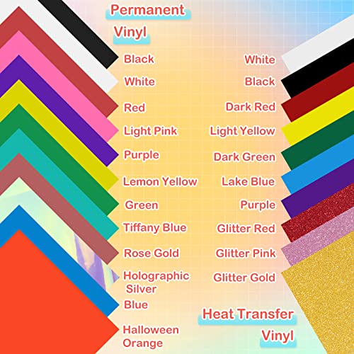 Htvront Accessories Bundle For Cricut Makers - 58Pcs Tools And Accessories Kit For Beginners Include Heat Transfer Vinyl,Permanent Vinyl,Printable Vinyl Weeding Tools Bundle For Cricut #TOP2