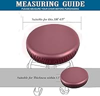 Vista 6 de Fundas para Taburetes de Barra de PU - Impermeables, Lavables, Fundas de Asiento Redondas con Bandas Elásticas para Sillas de 12-17 Pulgadas
