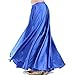Produktbild Wuchieal Bauchtanz Satin Rock Professionelle Tänzer Glänzender Full Round Swing Dance Skirt (Dunkelblau, One Size)