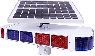 CASEGO Diamonds Shop Semáforos, Luces Intermitentes Solares, Luces De Advertencia De Tráfico, Súper Brillantes Intermitentes Rojas Y Azules