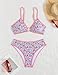 Tainehs Women's Two Piece Bikini Sets O Ring Front Top Ditsy Floral Triangle Swimsuits Cheeky Bathing Suit