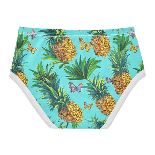 Wusikd Tropical Pineapple Girls' Underwear Cotton Butterfly Girls Briefs Soft Toddler Underwear 2T2